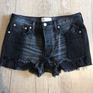 Free People Black Denim Shorts
